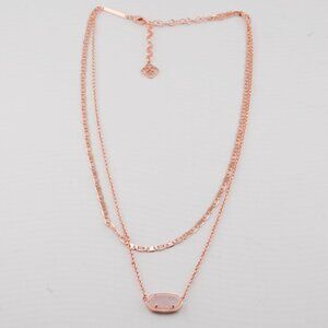 Kendra Scott Double Layer H Chain White Quartz Necklace